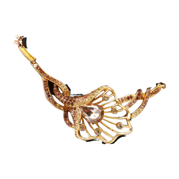 Brand New Women Gold Metal Chain Boot Bracelet Shoe Anklet Lily Flower Charm
