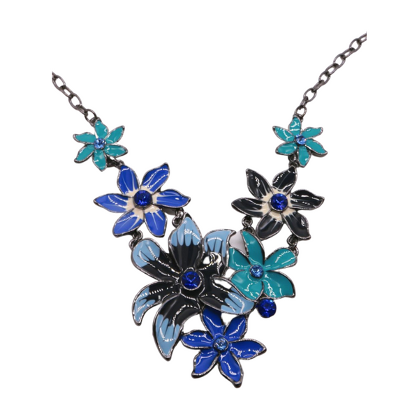 Brand New Women Metal Chain Boot Bracelet Anklet Shoe Blue Flower Charm Jewelry One Size