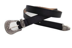 Faux Leather Western Style Buckle Skinny Classic Belt