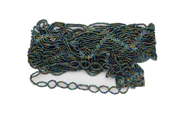 Brand New Women Green Color Beads Waistband Trendy Tie Fashion Belt Hip Waist Fit Size S M
