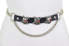 Fashion Belt Hip Waist Silver Metal Chain Skull Pirate Charms Plus XL XXL