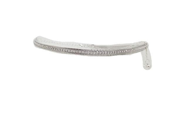 Brand New Women Silver Metal Chain Bling Skinny High Waist Hip Fashion Belt Fit Size S M L