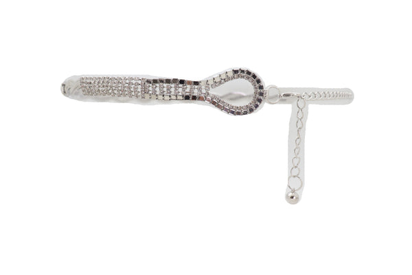Brand New Women Silver Metal Chain Flowers Charms Belt Hip High Waist Fit Size S M