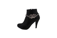 Silver Metal Chain Western Boot Bracelet Shoe Ethnic Charm Anklet Jewelry