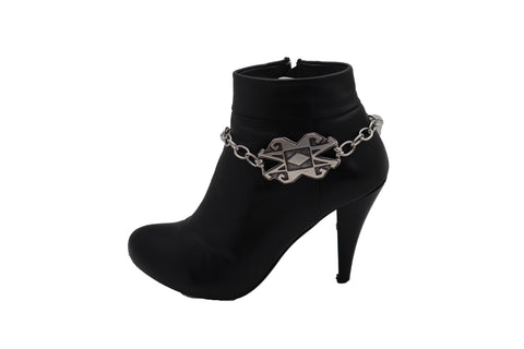 Brand New Women Silver Metal Chain Western Boot Bracelet Shoe Ethnic Charm Anklet Jewelry