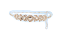 Skinny Belt Hip Waist Gold Metal Chain Arrowhead Charm Size Buckle M L XL