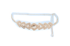 Skinny Belt Hip Waist Gold Metal Chain Arrowhead Charm Size Buckle M L XL