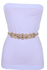 Skinny Belt Hip Waist Gold Metal Chain Arrowhead Charm Size Buckle M L XL