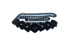 Women Belt Hip High Waist Black Metal Chain Geometric Arrowhead Charm Adjustable Plus Size Fit XL XXL
