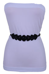 Women Belt Hip High Waist Black Metal Chain Geometric Arrowhead Charm Adjustable Plus Size Fit XL XXL