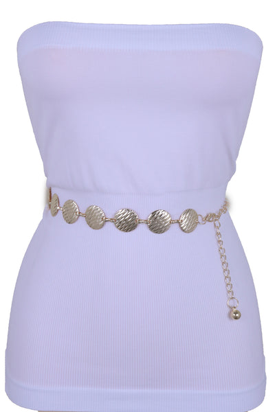 Black Tie Indian Fashion Belt Beads Gold Coin Charms Hip High Waist New Women Accessories XS S M