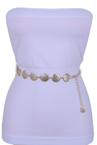 Black Tie Indian Fashion Belt Beads Gold Coin Charms Hip High Waist New Women Accessories XS S M