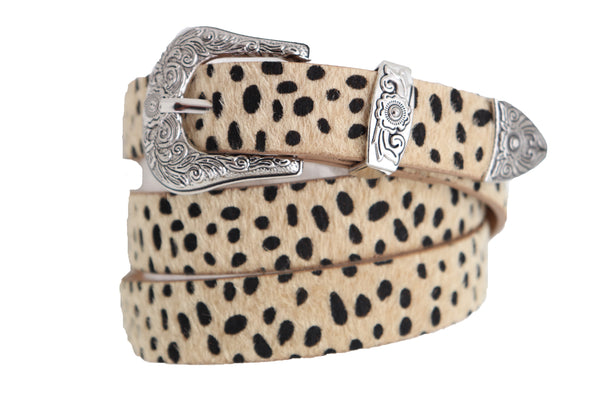 Brand New Women Animal Print Leopard Waistband Skinny Cheetah Belt Western Buckle Size M L