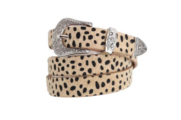Brand New Women Animal Print Leopard Waistband Skinny Cheetah Belt Western Buckle Size M L