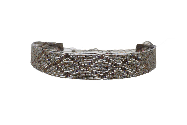 Brand New Women High Waist Hip Bronze Green Beads Wrap Around Tie Fashion Belt Size M L