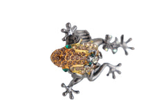 Black Ring Metal Fashion Gold Frog Animal Jewelry Elastic Band One Size