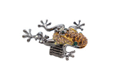 Black Ring Metal Fashion Gold Frog Animal Jewelry Elastic Band One Size