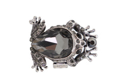 Antique Silver Big Jewel Frog Ring