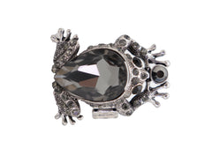 Women Silver Metal Frog Ring Elastic Band One Size Fits All Bling Style