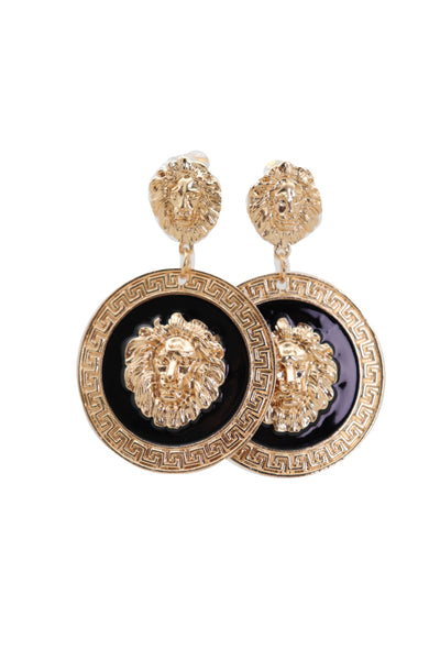 Brand New Women Big Hook Stud Earrings Set Fashion Jewelry Gold Lion Round Bling Jewelry