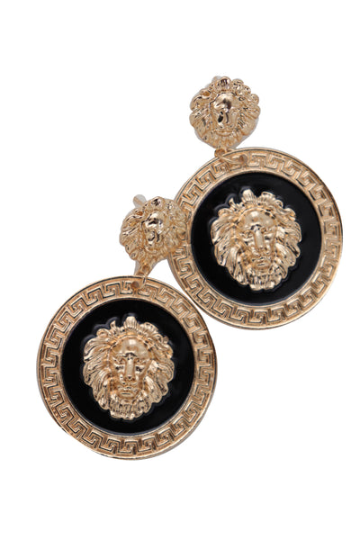 Brand New Women Big Hook Stud Earrings Set Fashion Jewelry Gold Lion Round Bling Jewelry
