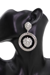Sexy Silver Metal Earrings Set Fashion Lion Round Bling Cool Jewelry Stud