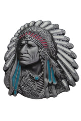 Native American Indian Chief Belt Buckle
