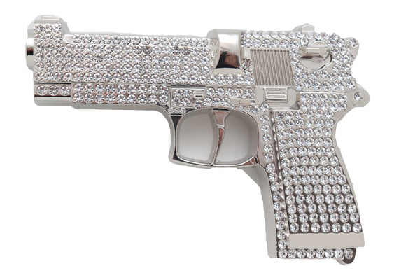 Brand New Men Big Belt Buckle Silver Metal Western Fashion Weapon Gun Pistol Gangster Hood