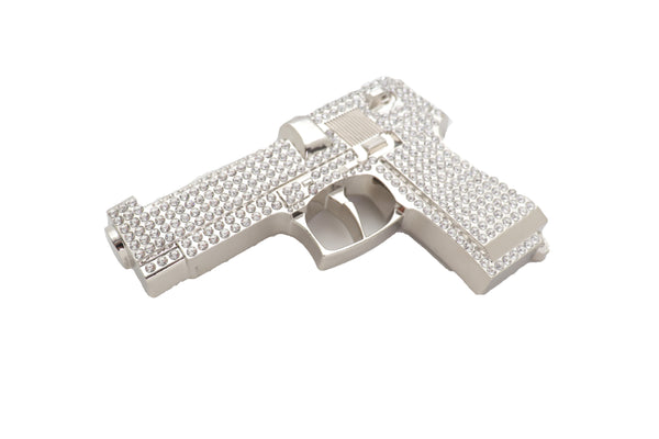 Brand New Men Big Belt Buckle Silver Metal Western Fashion Weapon Gun Pistol Gangster Hood
