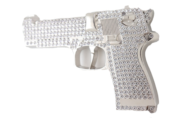 Brand New Men Big Belt Buckle Silver Metal Western Fashion Weapon Gun Pistol Gangster Hood