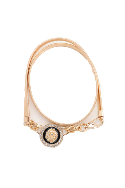 Women Gold Metal Chain Stretch Waistband Belt Hip High Waist Lion Charm Adjustable Strap Size M L