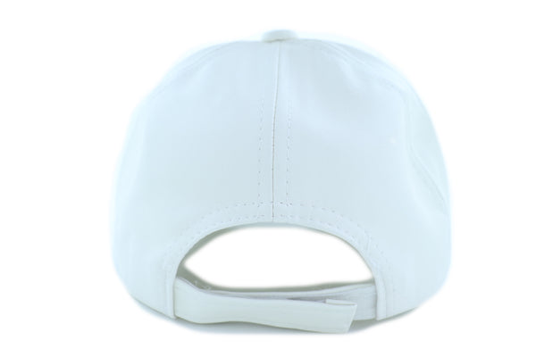 Brand New Women Men White Color Faux Leather Fashion Baseball Cap NY Hat Black New York