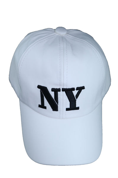 Brand New Women Men White Color Faux Leather Fashion Baseball Cap NY Hat Black New York