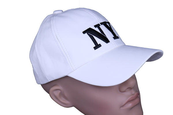 Brand New Women Men White Color Faux Leather Fashion Baseball Cap NY Hat Black New York