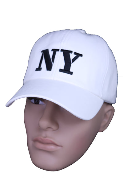 Brand New Women Men White Color Faux Leather Fashion Baseball Cap NY Hat Black New York