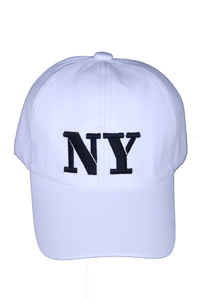 Brand New Women Men White Color Faux Leather Fashion Baseball Cap NY Hat Black New York