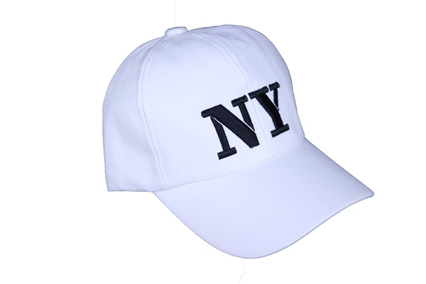 Brand New Women Men White Color Faux Leather Fashion Baseball Cap NY Hat Black New York