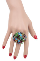 Multicolor Pompom Bead Ring