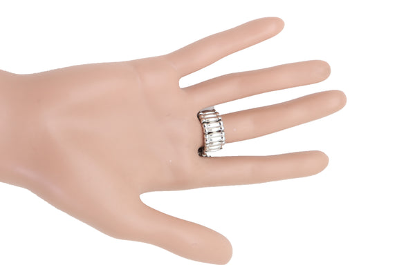 Women Silver Metal Ring Weekend Bling Fashion Jewelry  Fleur De Lis Lily Flower One Size Fits All