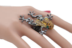 Black Metal Fashion Ring Jewelry Frog Animal Adjustable Band One Size Hot