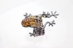 Black Metal Fashion Ring Jewelry Frog Animal Adjustable Band One Size Hot