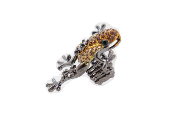 Brand New Women Black Metal Fashion Ring Jewelry Frog Animal Adjustable Band One Size Hot
