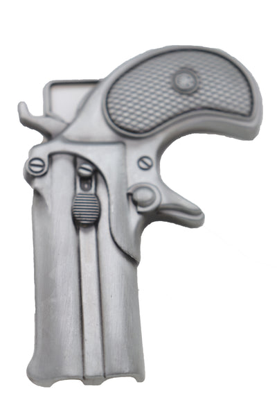 Brand New Men Women Silver Metal Fashion Belt Buckle Biker Handgun Revolver Gun Western