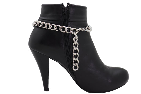 Brand New Women Silver Metal Chain Boot Bracelet Western Shoe Anklet Horse Saddle Charm