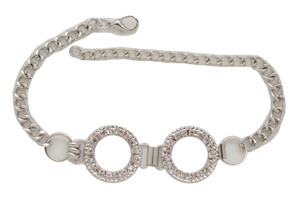 Brand New Women Silver Metal Chain Boot Bracelet Western Shoe Circle Round Anklet Charm