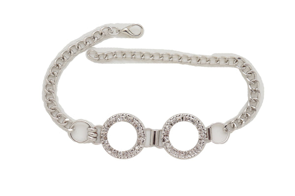 Brand New Women Silver Metal Chain Boot Bracelet Western Shoe Circle Round Anklet Charm