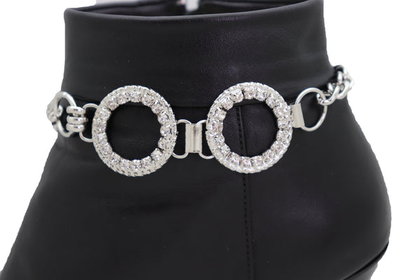 Brand New Women Silver Metal Chain Boot Bracelet Western Shoe Circle Round Anklet Charm