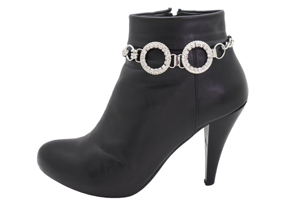Brand New Women Silver Metal Chain Boot Bracelet Western Shoe Circle Round Anklet Charm