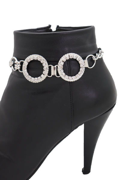Brand New Women Silver Metal Chain Boot Bracelet Western Shoe Circle Round Anklet Charm