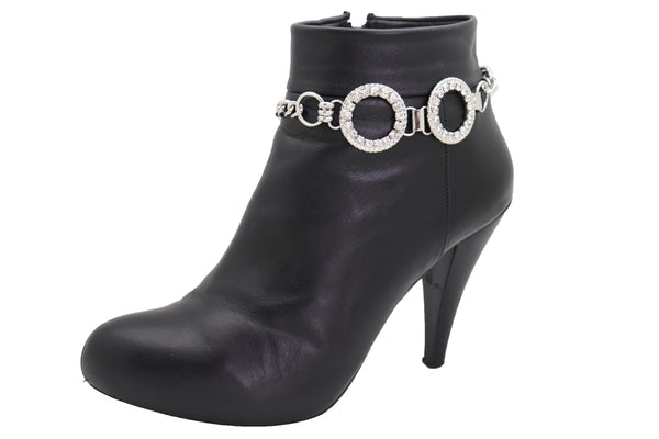 Brand New Women Silver Metal Chain Boot Bracelet Western Shoe Circle Round Anklet Charm